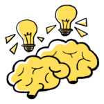 Image of two light bulbs and two brains